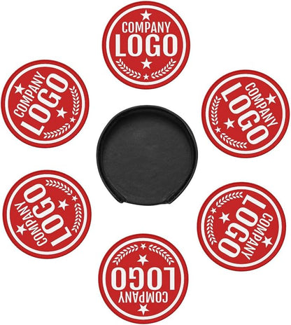 Custom Leather Coasters with Logo - Image 7
