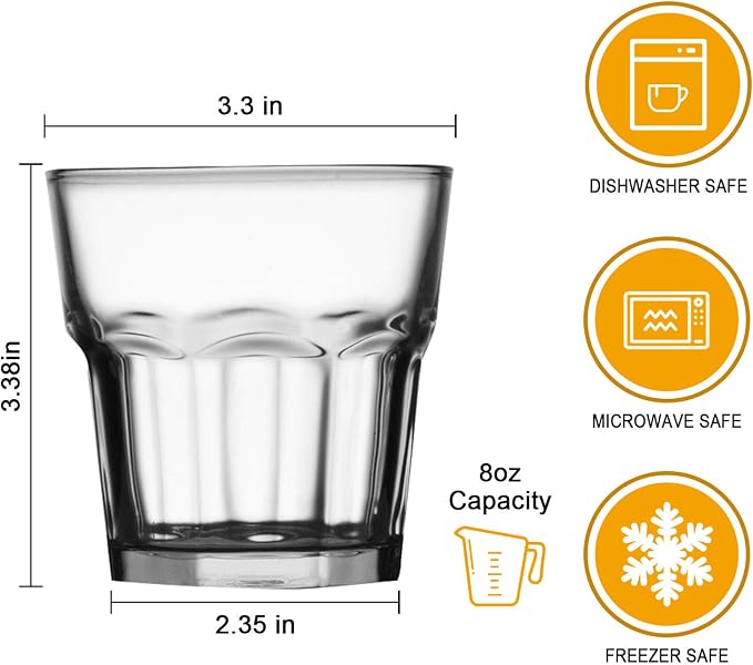 QAPPDA Whiskey Glasses 8 oz, Cocktail Glass Whiskey Shot Glasses Set - Image 2