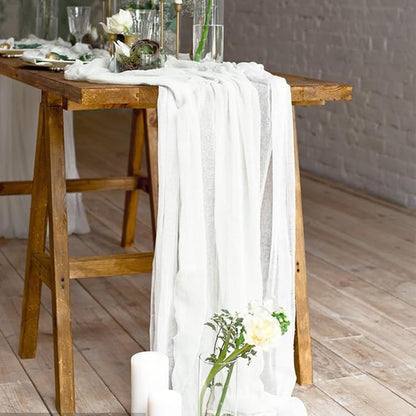 1 Pack Cheesecloth Table Runner 10Ft Christmas Gauze Boho Table Runners - Image 4