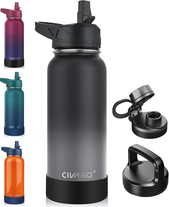 CIVAGO 32 oz Insulated Stainless Steel Water Bottle by CIVAGO