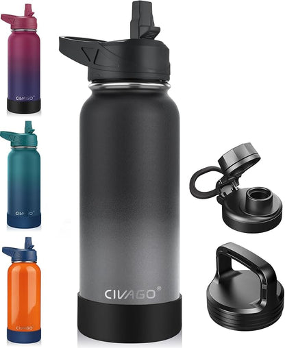 CIVAGO 32 oz Insulated Stainless Steel Water Bottle by CIVAGO