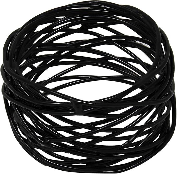 ITOS365 Handmade Round Mesh Black Napkin Rings Holder by ITOS365