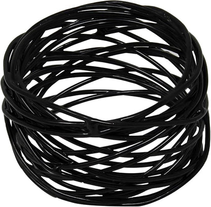 ITOS365 Handmade Round Mesh Black Napkin Rings Holder by ITOS365