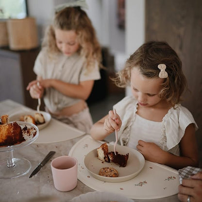 mushie Round Dinnerware Plates for Kids | Made in Denmark, Set of 2 (Vanilla)