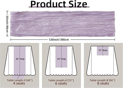 Lilac Cheesecloth Table Runner Wedding Baby Shower Home Boho Decor | 35x120 - Image 3