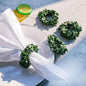 Laurel Wreath Napkin Rings Set of 4, Farmhouse Leaf Napkin Ring by wonlex
