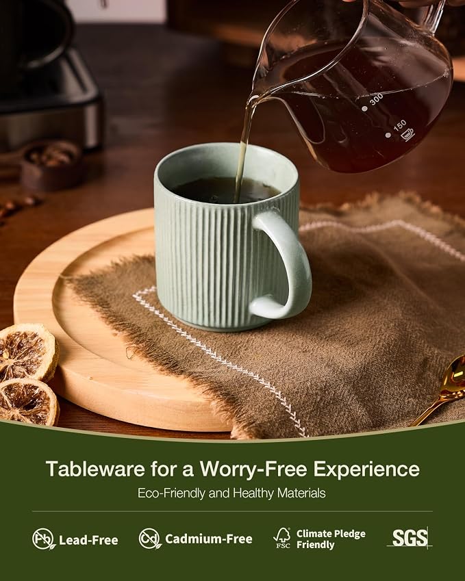 famiware Coffee Mug Set for 8, Star 12 oz Catering Mugs Cup Set - Image 2