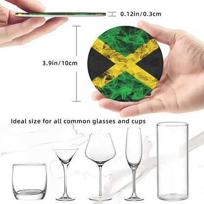 6 Pack Jamaica Flag Leather Coaster - Image 4