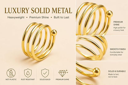 Gold Napkin Rings Set of 12 – Swirl Design – Elegant Napkin Rings Gold - Image 4