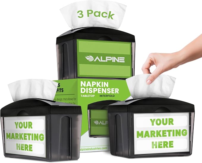 Alpine 3 Pack Tabletop Commercial Napkin Dispenser Restaurant Napkin Holder by AlpineIndustries