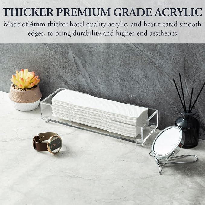 MyGift Clear Acrylic Z-Fold Paper Towel Holder Dispenser Tray, Countertop | - Image 2