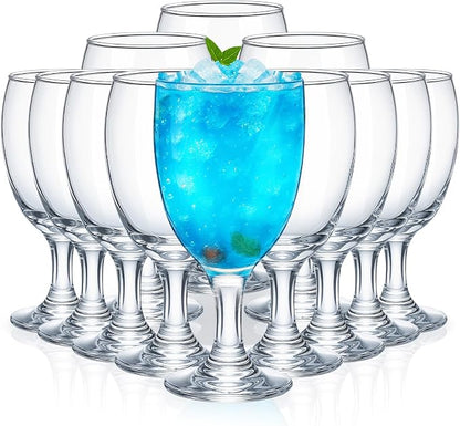 Patelai Set of 12 Water Goblet, 16 oz Clear Drinking Glasses Bulk Dishwasher by Patelai