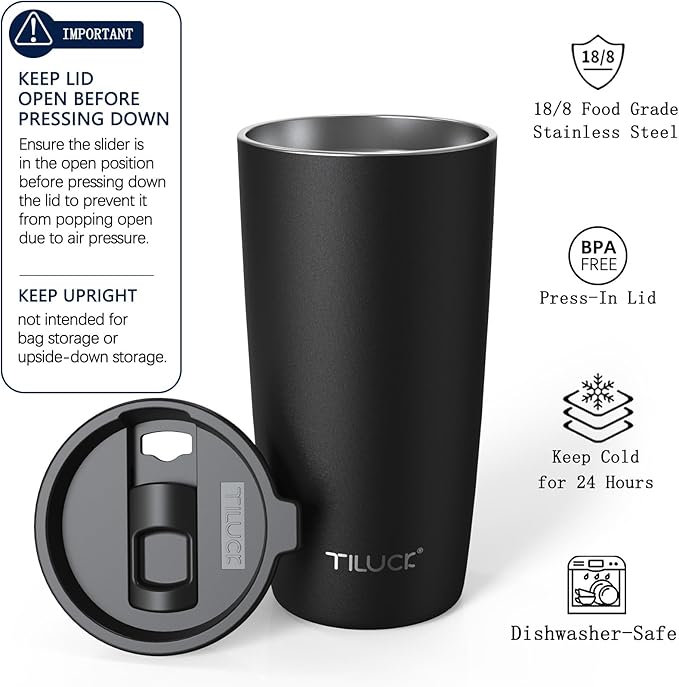 TILUCK 20 oz Insulated Coffee Tumbler - Image 2