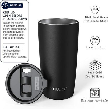 TILUCK 20 oz Insulated Coffee Tumbler - Image 2