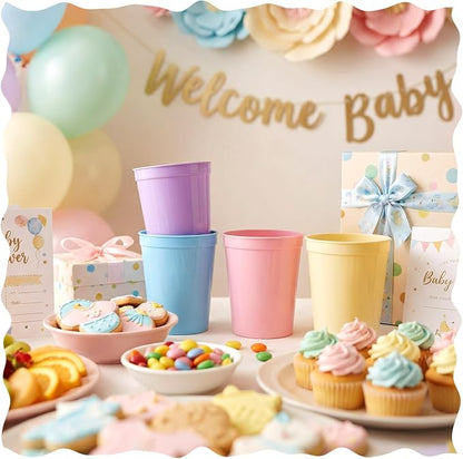 Yungyan 24 Pcs Reusable Plastic Cups 16 Oz Baby Shower Cups - Image 5