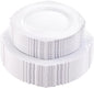 Morejoy 100PCS White Plastic Plates，White Disposable Plates，Include 50 Pieces 10.25 Inch Dinner Plates & 50Pieces 7.5 Inch Dessert Plates,Perfect for Weddings & Party