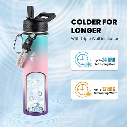 RAYMYLO Insulated Water Bottle 24 oz, Triple Wall Vacuum Stainless Steel | - Image 2