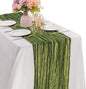 Olive Green 10FT Cheesecloth Table Runner Boho Gauze Fabric Table Runner Rustic by JALANCY