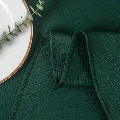 maxmill Christmas Hunter Green Tablecloth, Spill-Proof and Water Resistance Heavy Weight Soft Circular Table Cloth for Christmas, Holiday and Family Gatherings, Dinner Round 90 Inch, Hunter Green