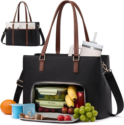LOVEVOOK Lunch Bag for Women, Work Laptop Tote Bag by LOVEVOOK