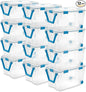 Sterilite 12-Pack Gasket Box, Weather-Resistant Storage Bins with Latching Lids, 120 Quart - Heavy-Duty Organizing Containers for Closet, Bathroom, and Office