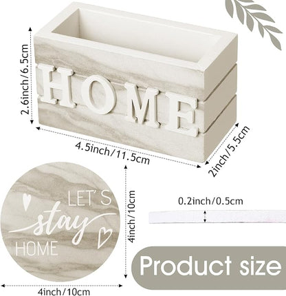 Queekay Coasters Set of 6 House Warming Gifts New Home Wooden Farmhouse Drink - Image 2