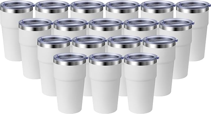 MEWAY 16oz Tumbler Double Wall Vacuum Insulated Travel Mug Bulk, Stainless by MEWAY