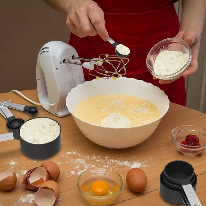 Measuring Cups & Spoons Set, Stackable Cups and Spoons | Nesting Measure Cups - Image 7