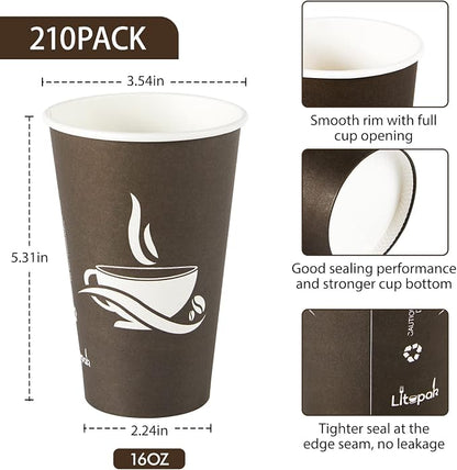 LITOPAK 210 Pack 16 oz Paper Cups, and Events - Image 2