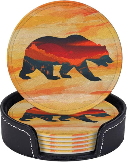 Bear Mountain Coasters Set 6 | for Drinks Coffee Table Gifts Home Decor 3.9 - Image 4