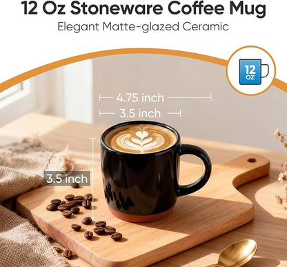E-far Ceramic Coffee Mug Set of 6, 12oz Stoneware Coffee Cup - Image 2