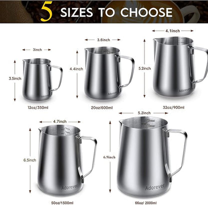 Milk Frothing Pitcher, 8.5oz/12oz/20oz/32oz/50oz/66oz Milk Frother Cup - Image 5