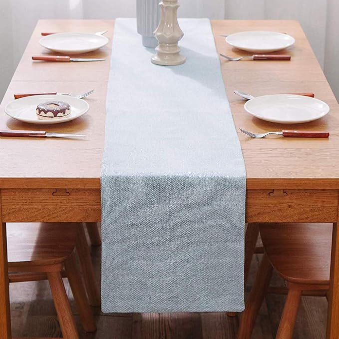 12 x 36 Inch Long Handmade Soft Faux Linen Table Runner - Image 3
