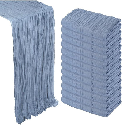 12 Pack Dusty Blue Cheesecloth Table Runner 10Ft Gauze Cheese Cloth Table by Heneger