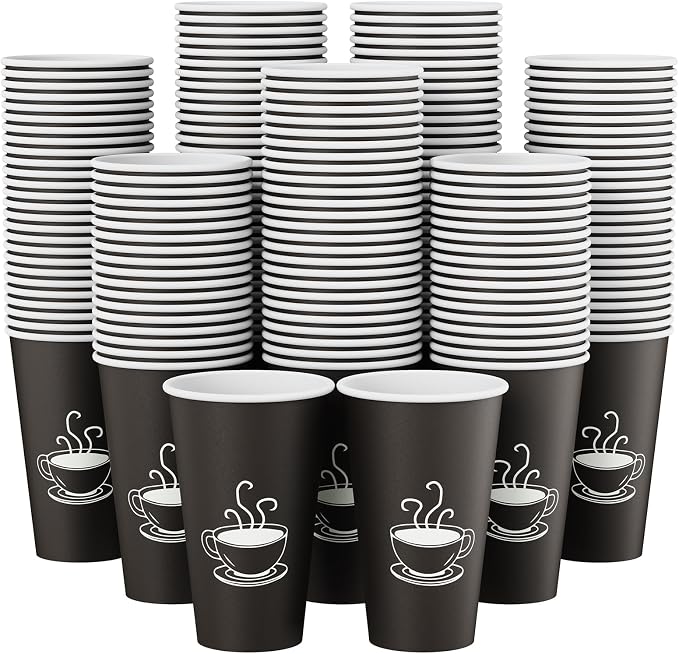 TV TOPVALUE 16 oz Paper Coffee cups, Disposable Drinking Cups by TVTOPVALUE