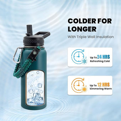RAYMYLO Insulated Water Bottle 32 oz, Triple Wall Vacuum Stainless Steel | - Image 2