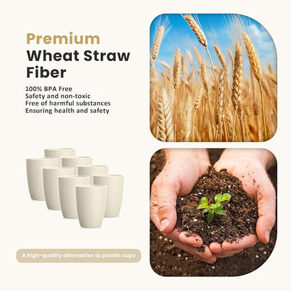 Homienly Wheat Straw Cup Unbreakable Water Cup | 16 OZ Reusable Water Drinking - Image 2