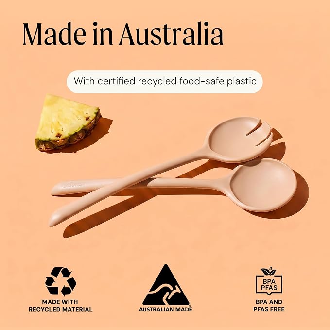 Salad Servers - Spoon and Fork Serving Set, Certified Recycled Food-Safe Plastic - Image 7