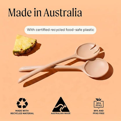 Salad Servers - Spoon and Fork Serving Set, Certified Recycled Food-Safe Plastic - Image 7