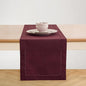 Solino Home Cotton Linen Table Runner Wine, Hemstitch Collection 14 x 72 in | by SolinoHome