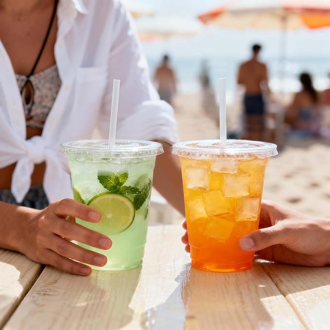 Clawsoff 100 Pack 16 oz Disposable Clear Plastic Cups - Image 6
