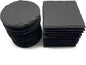 24 Pack 4 inch Slate Coasters,12 Round Pieces + 12 Square Pieces,Handmade Natural Rough Edge,with Integral Anti-Skid pad,Laser Engraving Blanks,Stone Coasters
