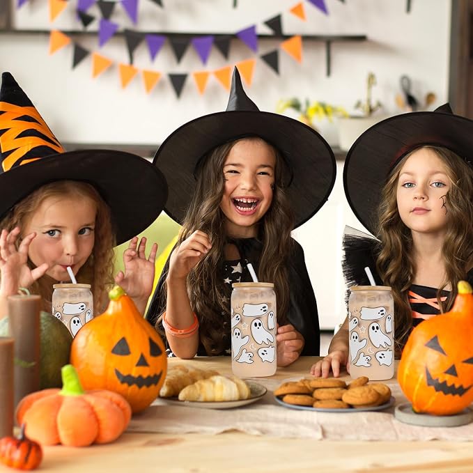 Halloween Ghost Fall Glass Cup - Image 8