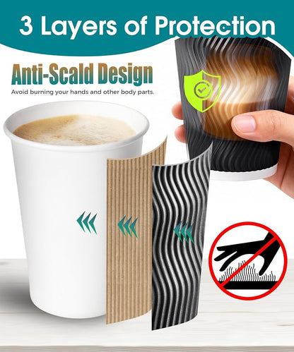 100 Pack 16 oz Disposable Coffee Cups - Image 3