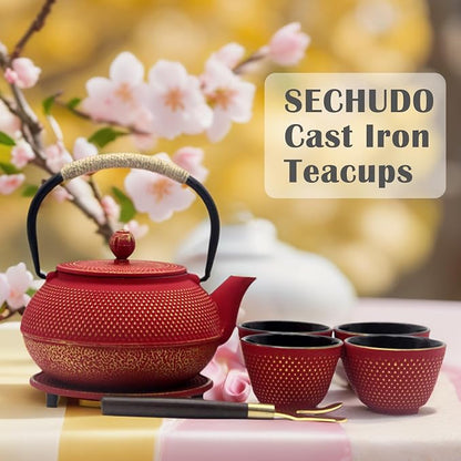 Japanese Cast Iron Tea Cups, Small and Heavy Teacups - Image 2