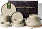 Dinnerware Set for 6, Ceramic Plates & Bowls by FamiwarePremium