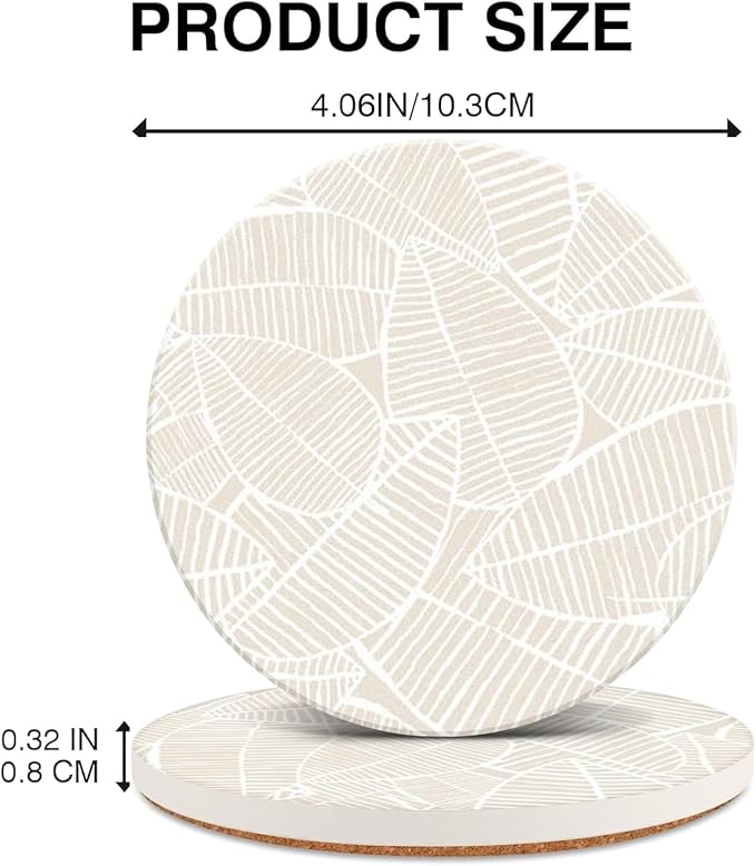 Absorbent Ceramic Leaf Coasters Set of 4 - Image 6