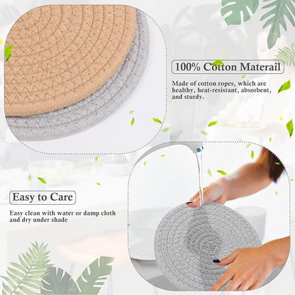 Billbotk 7" Trivets for Dishes, Pots and Pans, 4 Heat Resistant Hot Pads - Image 3