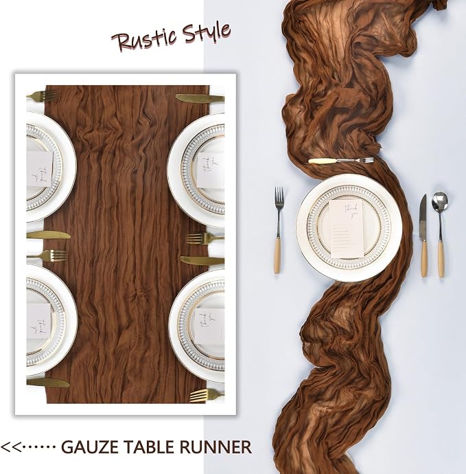 12 Pack 35 x 120 Inch Brown Table Runner Cheesecloth 10Ft | Gauze Cheese Cloth - Image 6