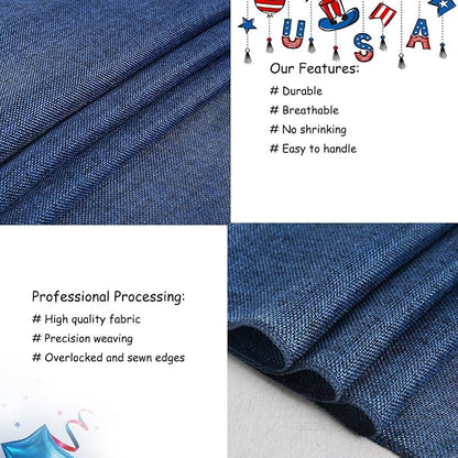 Navy Blue Table Runners 13x108 inches 2 Pieces Burlap 4th of July Runner | - Image 3